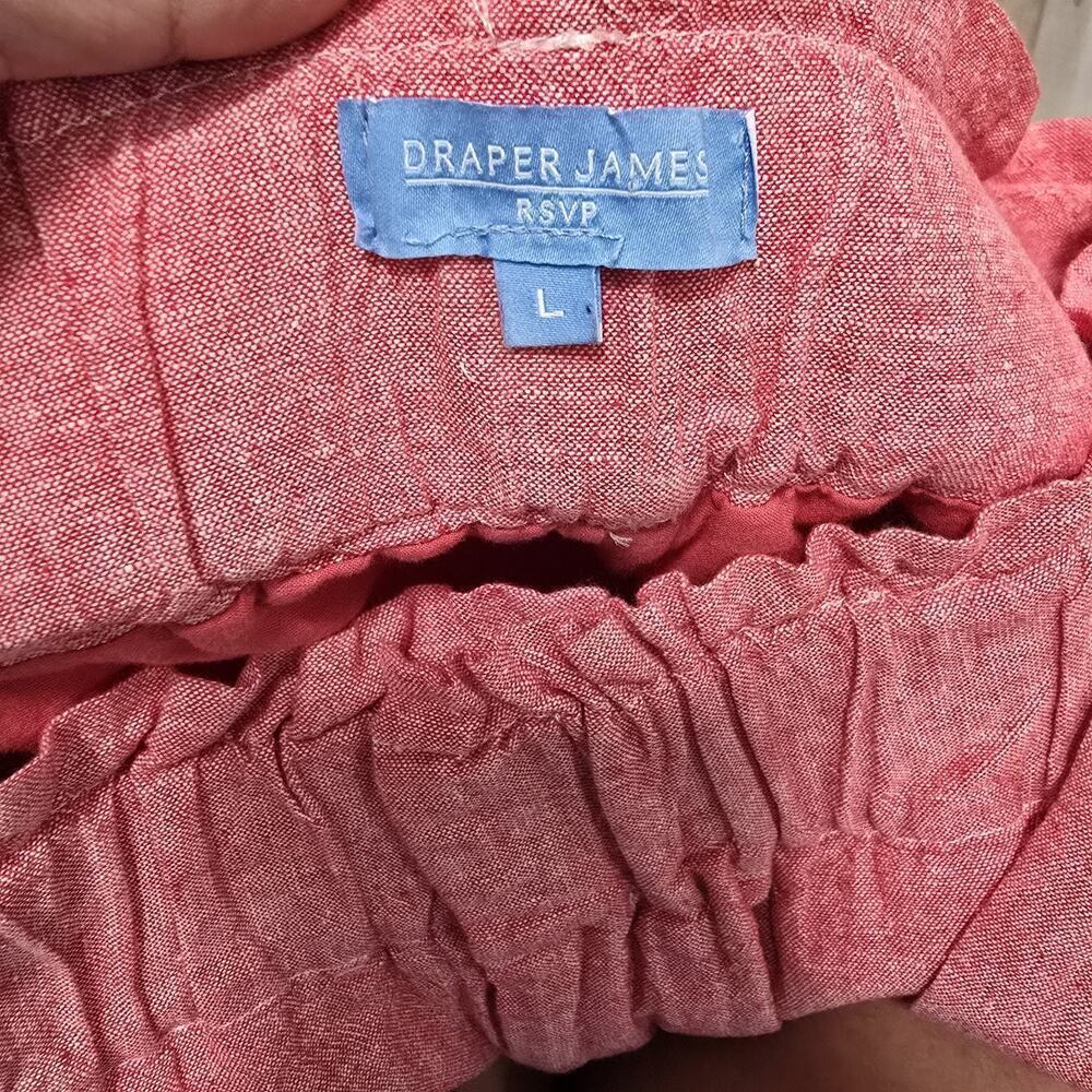 Draper James RSVP Womens Linen Blend Paperbag Shorts Heathered Pink Cruise Large - Picture 4 of 12